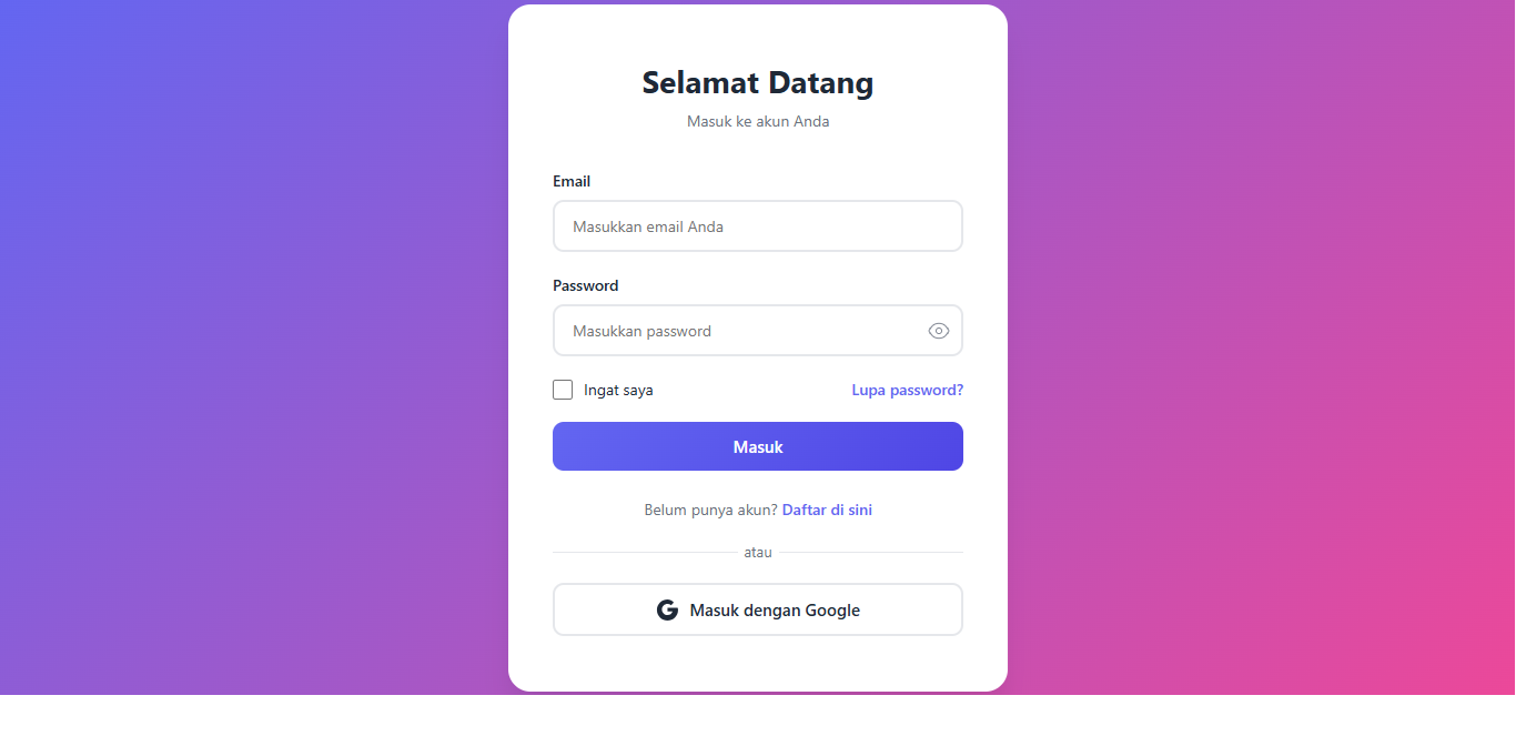 Login Page Modern
