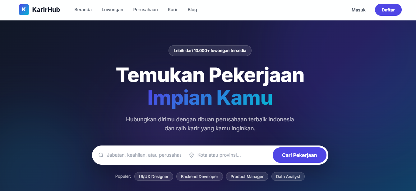 Job Board Template | Template Website Lowongan Kerja HTML CSS JavaScript Responsive