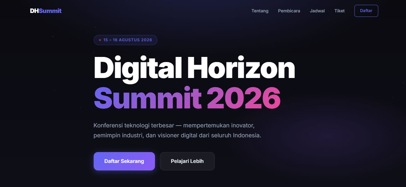 Event Landing Page | Template Landing Page Event HTML CSS JavaScript Responsive