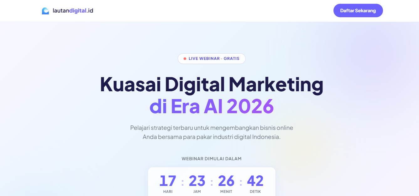 Webinar Registration Page | Template Pendaftaran Webinar HTML CSS JavaScript Responsive