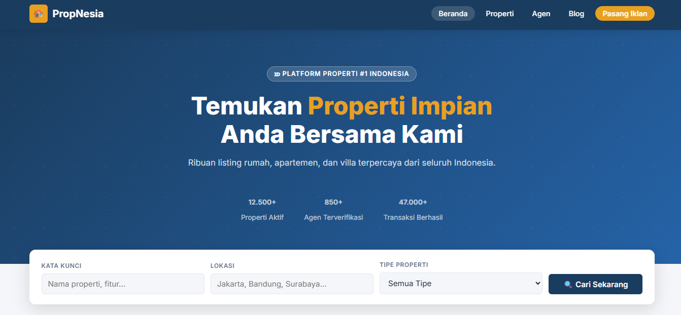 Real Estate Property Listing | Template Website Properti HTML CSS JavaScript Responsive