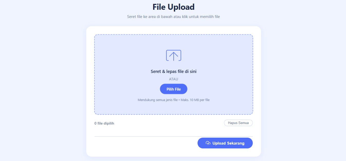 File Upload Drag & Drop | Template Upload File HTML CSS JavaScript Responsive