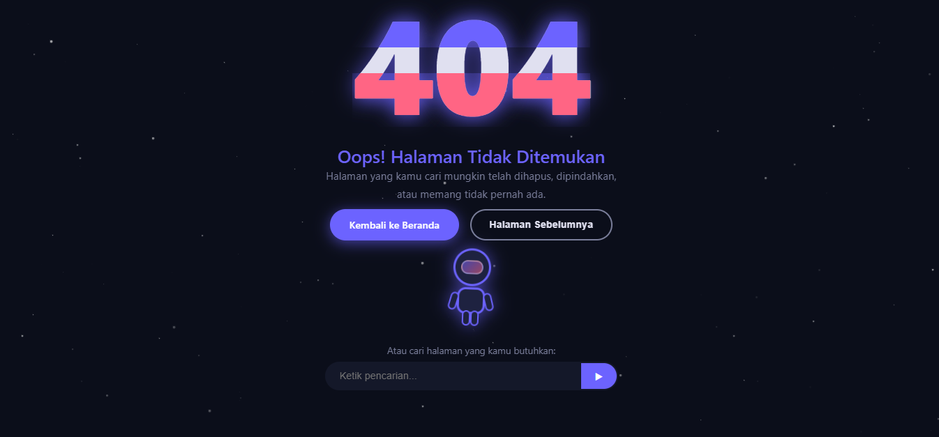 404 Error Page | Template Halaman Error 404 HTML CSS JavaScript Responsive