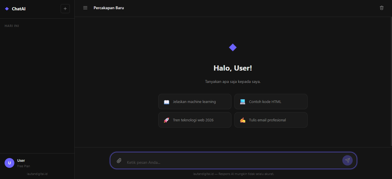 Chat Interface | Template Antarmuka Chat HTML CSS JavaScript Responsive