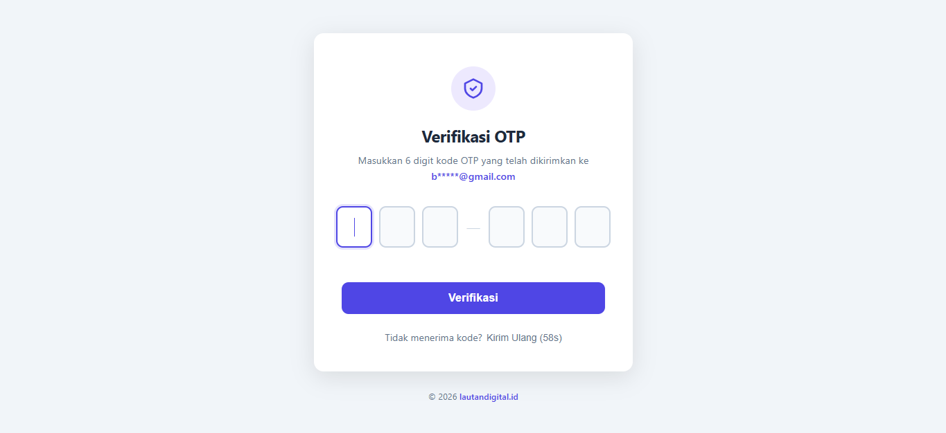 OTP Verification | Template Verifikasi OTP HTML CSS JavaScript Responsive
