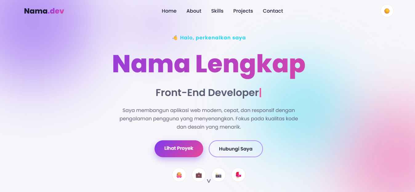 Developer Programmer Portfolio | Template Portfolio Developer HTML CSS JavaScript Responsive
