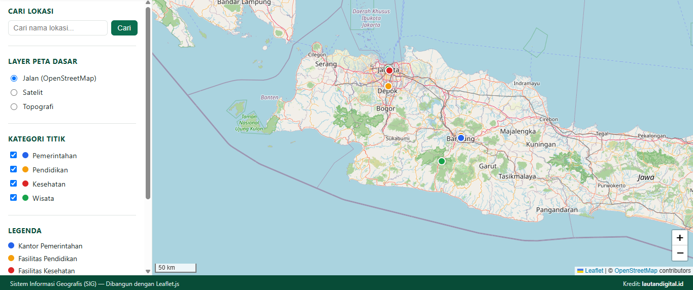 Sistem Informasi Geografis (SIG) | Template GIS Dashboard HTML CSS JavaScript Responsive