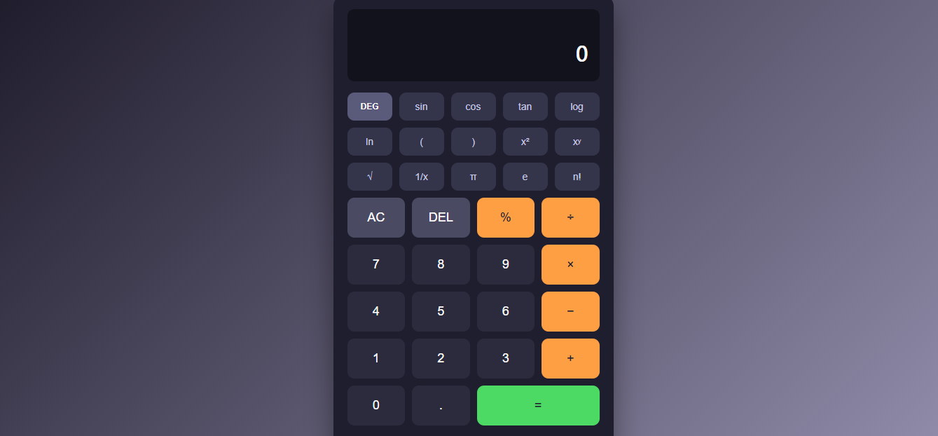 Micro SaaS Kalkulator Sains | Template Scientific Calculator Dashboard HTML CSS JavaScript Responsive